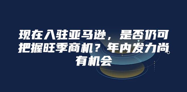 现在入驻亚马逊，是否仍可把握旺季商机？年内发力尚有机会