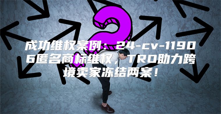 成功维权案例：24-cv-11906匿名商标维权，TRO助力跨境卖家冻结两案！
