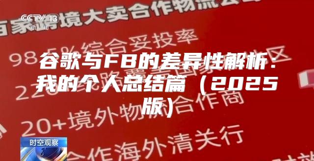 谷歌与FB的差异性解析：我的个人总结篇2025版