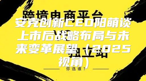 安克创新CEO阳萌谈上市后战略布局与未来变革展望2025视角