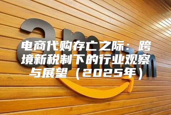 电商代购存亡之际：跨境新税制下的行业观察与展望2025年