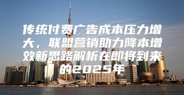 传统付费广告成本压力增大，联盟营销助力降本增效新思路解析在即将到来的2025年