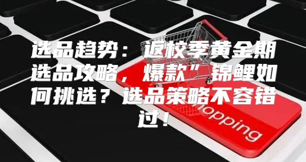 选品趋势：返校季黄金期选品攻略，爆款”锦鲤如何挑选？选品策略不容错过！