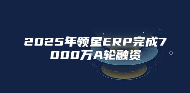 2025年领星ERP完成7000万A轮融资