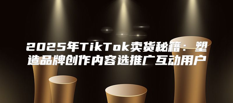 2025年TikTok卖货秘籍：塑造品牌创作内容选推广互动用户