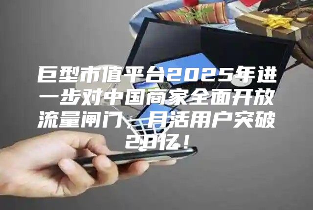 巨型市值平台2025年进一步对中国商家全面开放流量闸门，月活用户突破20亿！