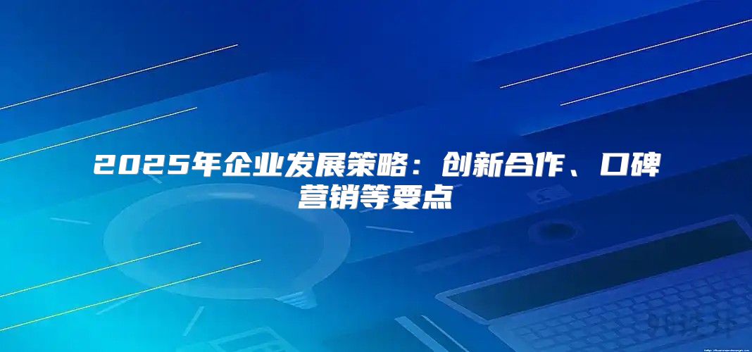 2025年企业发展策略：创新合作、口碑营销等要点