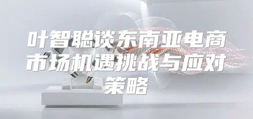 叶智聪谈东南亚电商市场机遇挑战与应对策略