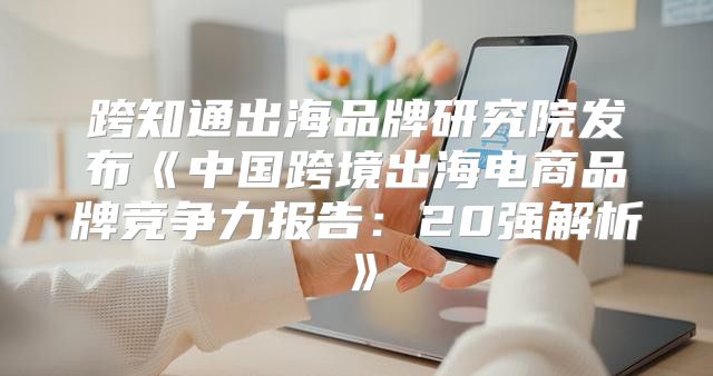 跨知通出海品牌研究院发布中国跨境出海电商品牌竞争力报告：20强解析