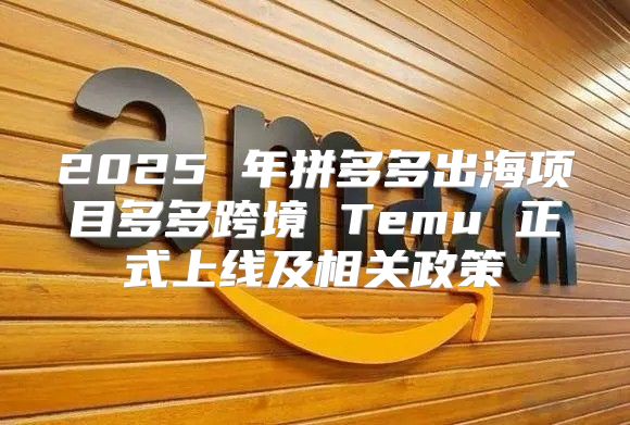 2025 年拼多多出海项目多多跨境 Temu 正式上线及相关政策