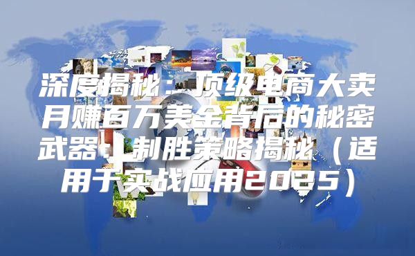 深度揭秘：顶级电商大卖月赚百万美金背后的秘密武器：制胜策略揭秘适用于实战应用2025