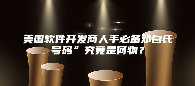 美国软件开发商人手必备邓白氏号码”究竟是何物？