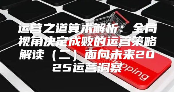 运营之道算术解析：全局视角决定成败的运营策略解读二面向未来2025运营洞察
