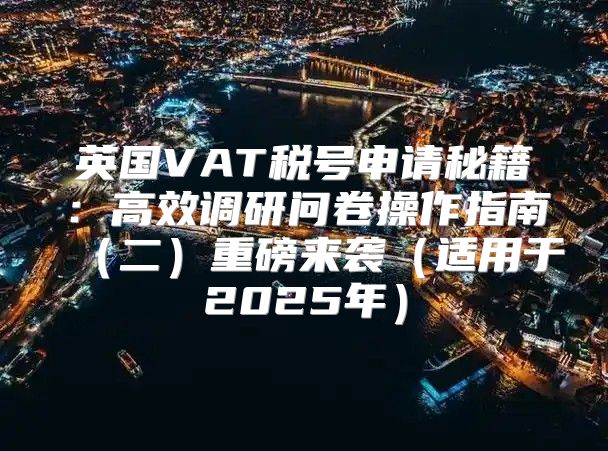 英国VAT税号申请秘籍：高效调研问卷操作指南二重磅来袭适用于2025年
