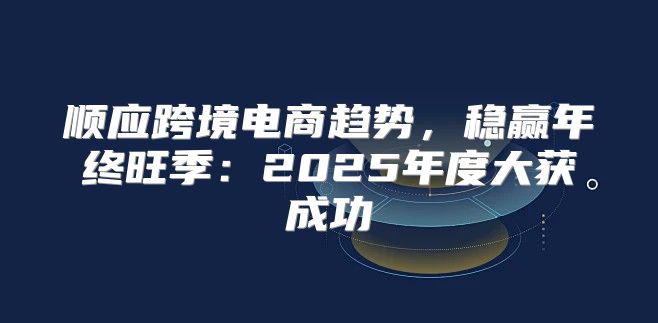 顺应跨境电商趋势，稳赢年终旺季：2025年度大获成功