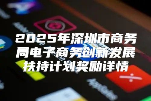 2025年深圳市商务局电子商务创新发展扶持计划奖励详情
