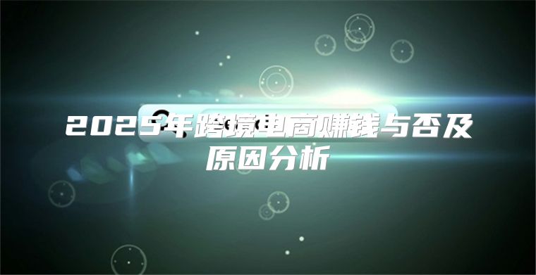 2025年跨境电商赚钱与否及原因分析