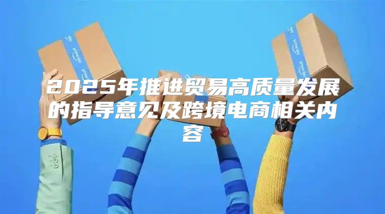 2025年推进贸易高质量发展的指导意见及跨境电商相关内容