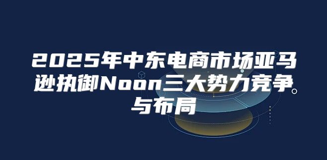 2025年中东电商市场亚马逊执御Noon三大势力竞争与布局