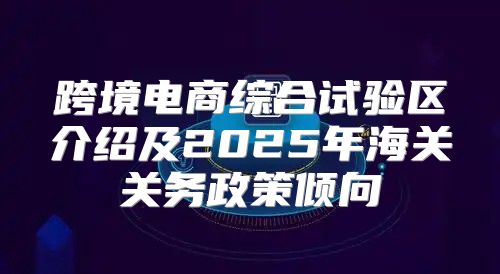 跨境电商综合试验区介绍及2025年海关关务政策倾向