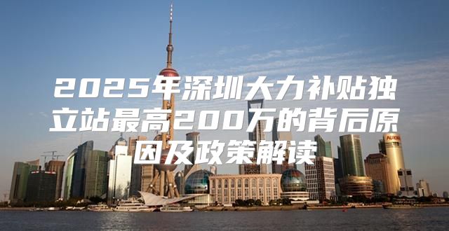 2025年深圳大力补贴独立站最高200万的背后原因及政策解读