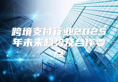 跨境支付行业2025年未来趋势及合作要点