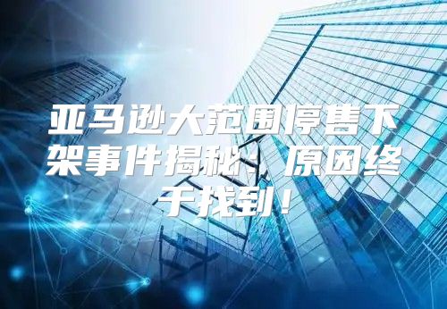 亚马逊大范围停售下架事件揭秘：原因终于找到！