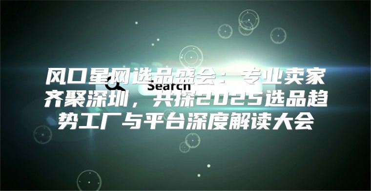 风口星网选品盛会：专业卖家齐聚深圳，共探2025选品趋势工厂与平台深度解读大会