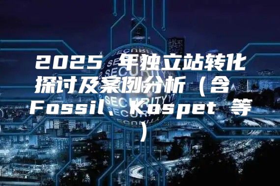 2025 年独立站转化探讨及案例分析含 Fossil、Kospet 等