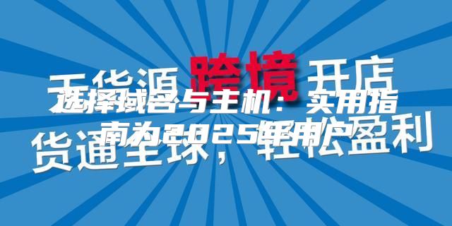 选择域名与主机：实用指南为2025年用户