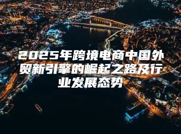 2025年跨境电商中国外贸新引擎的崛起之路及行业发展态势
