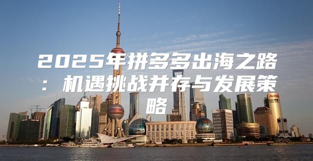 2025年拼多多出海之路：机遇挑战并存与发展策略