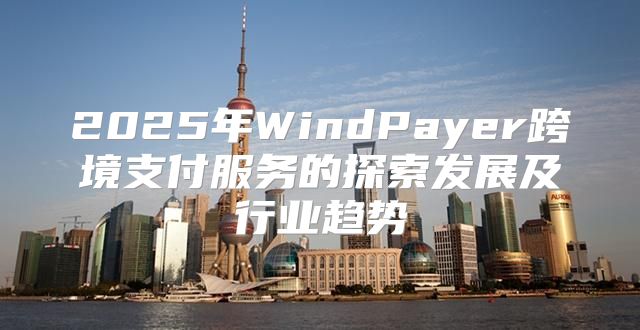 2025年WindPayer跨境支付服务的探索发展及行业趋势