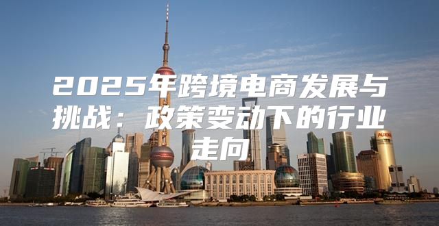 2025年跨境电商发展与挑战：政策变动下的行业走向