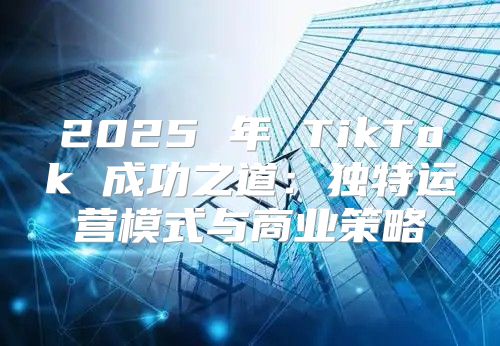 2025 年 TikTok 成功之道：独特运营模式与商业策略
