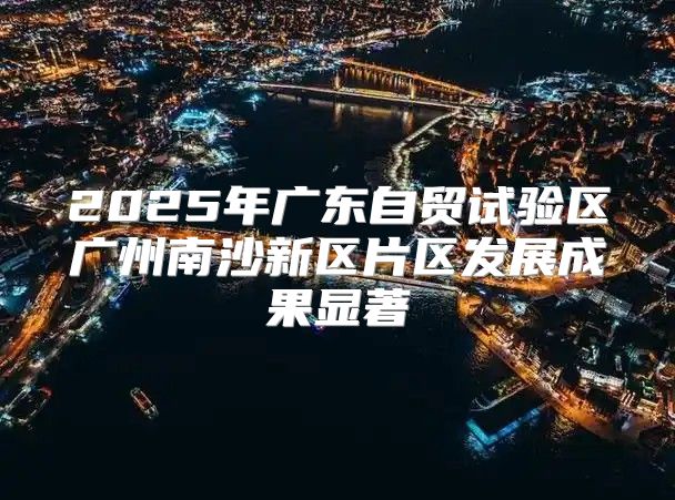 2025年广东自贸试验区广州南沙新区片区发展成果显著