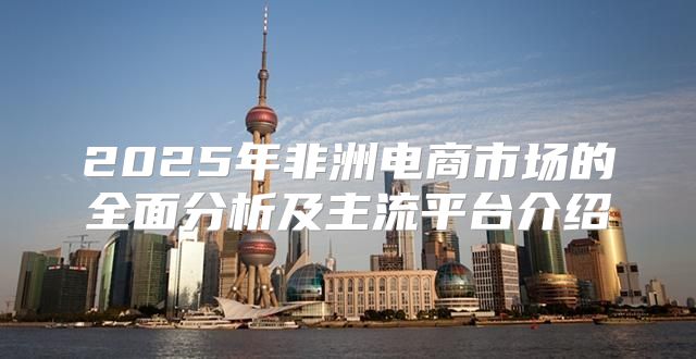 2025年非洲电商市场的全面分析及主流平台介绍