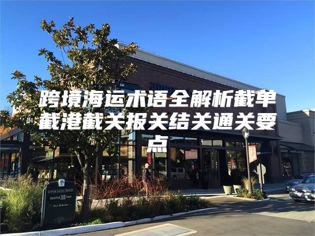跨境海运术语全解析截单截港截关报关结关通关要点