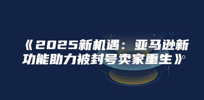 2025新机遇：亚马逊新功能助力被封号卖家重生