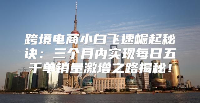 跨境电商小白飞速崛起秘诀：三个月内实现每日五千单销量激增之路揭秘！