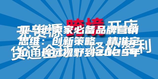 亚马逊卖家必备品牌营销思维：创新策略、精准定位、长远视野到2025年