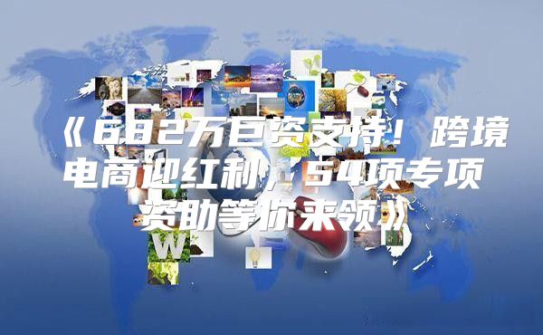 682万巨资支持！跨境电商迎红利，54项专项资助等你来领