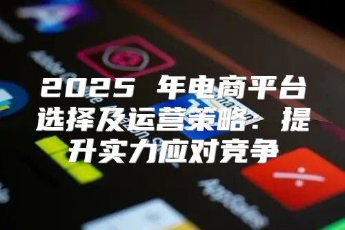 2025 年电商平台选择及运营策略：提升实力应对竞争