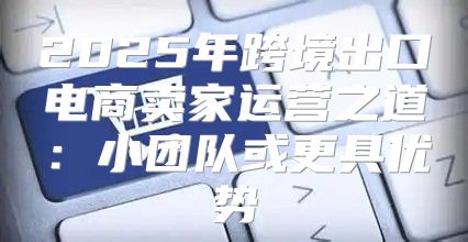 2025年跨境出口电商卖家运营之道：小团队或更具优势