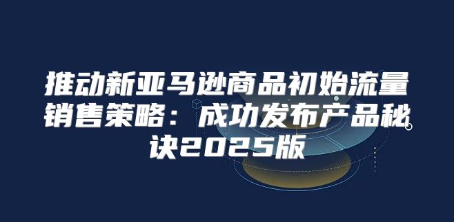 推动新亚马逊商品初始流量销售策略：成功发布产品秘诀2025版