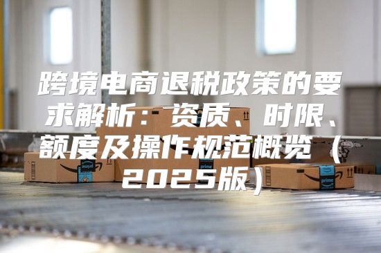 跨境电商退税政策的要求解析：资质、时限、额度及操作规范概览2025版