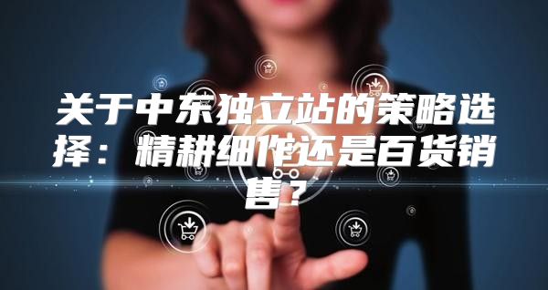 关于中东独立站的策略选择：精耕细作还是百货销售？