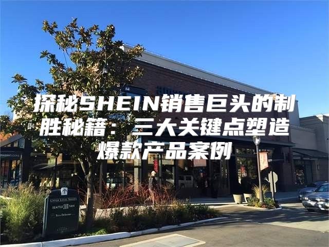 探秘SHEIN销售巨头的制胜秘籍：三大关键点塑造爆款产品案例⑥