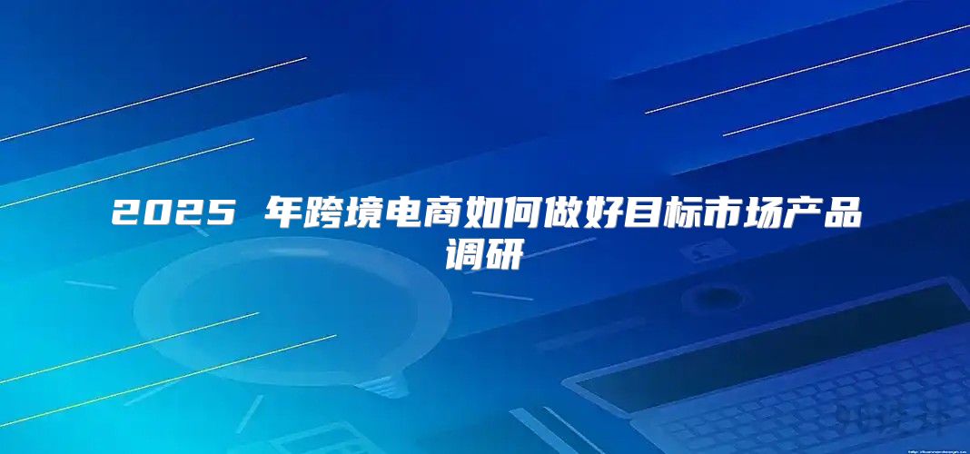 2025 年跨境电商如何做好目标市场产品调研