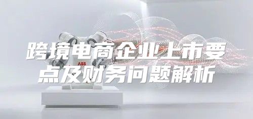 跨境电商企业上市要点及财务问题解析